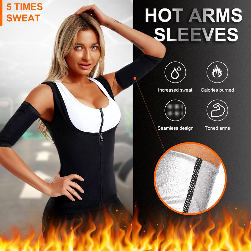 Women's Sports Sauna Arm Sleeves, Sweat Arm Trimmers, Sports Accessories for Gym Workout Running