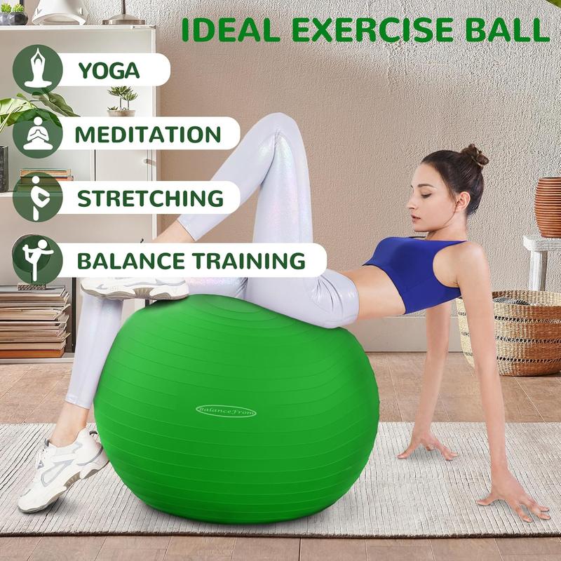 Anti-Burst and Slip Resistant Exercise Ball Yoga Ball Fitness Ball Birthing Ball with Quick Pump, 2,000-Pound Capacity, Multiple Colors and Sizes Fitvids