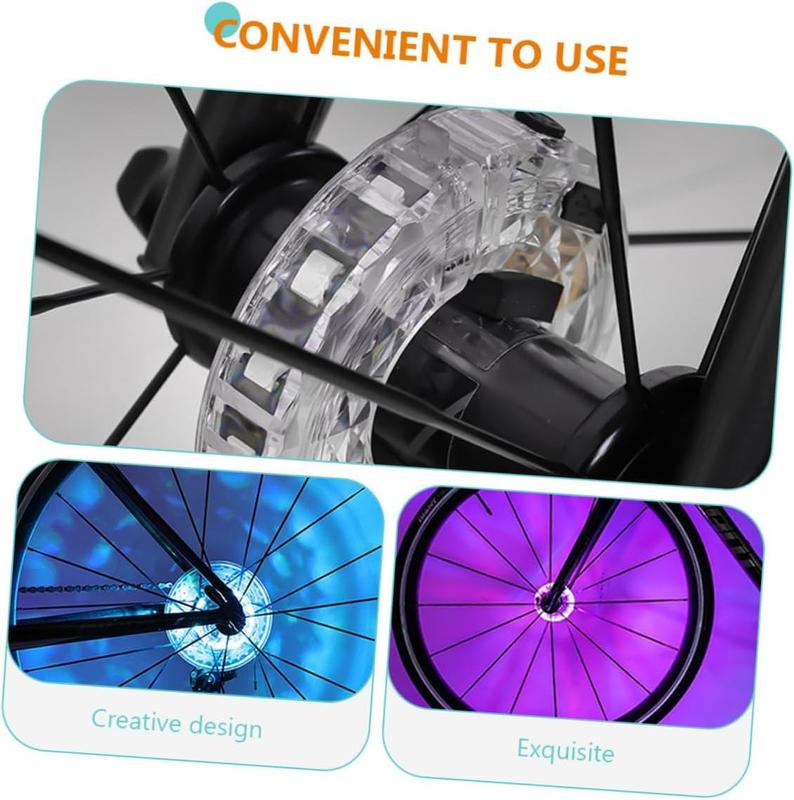 Rechargeable Bike Wheel Lights - Cool Led Bicycle Tire Lights, Safety Kids Adults Bike Hub Accessories for Boys Girls Men Women, Waterproof Bright Spoke Lights, Gifts for Cycling Disco Party light bike