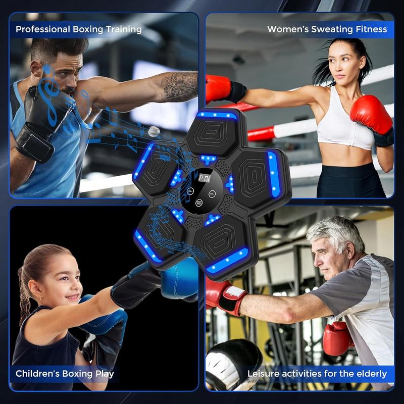 Music Boxing Machine with Boxing Gloves, Wall Mounted Boxing Machine with LED, Music Boxing Target Bt Workout Punching Equipment for All Age(Upgrade)