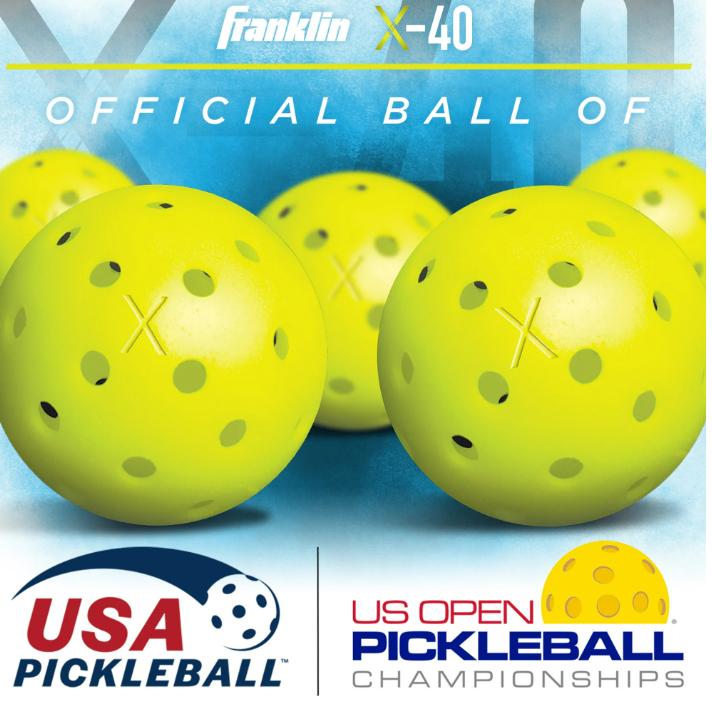 Franklin Sports X-40 Outdoor Pickleballs - USAPA - Regulation Size - Optic Yellow - 6 Pack - 0.92oz