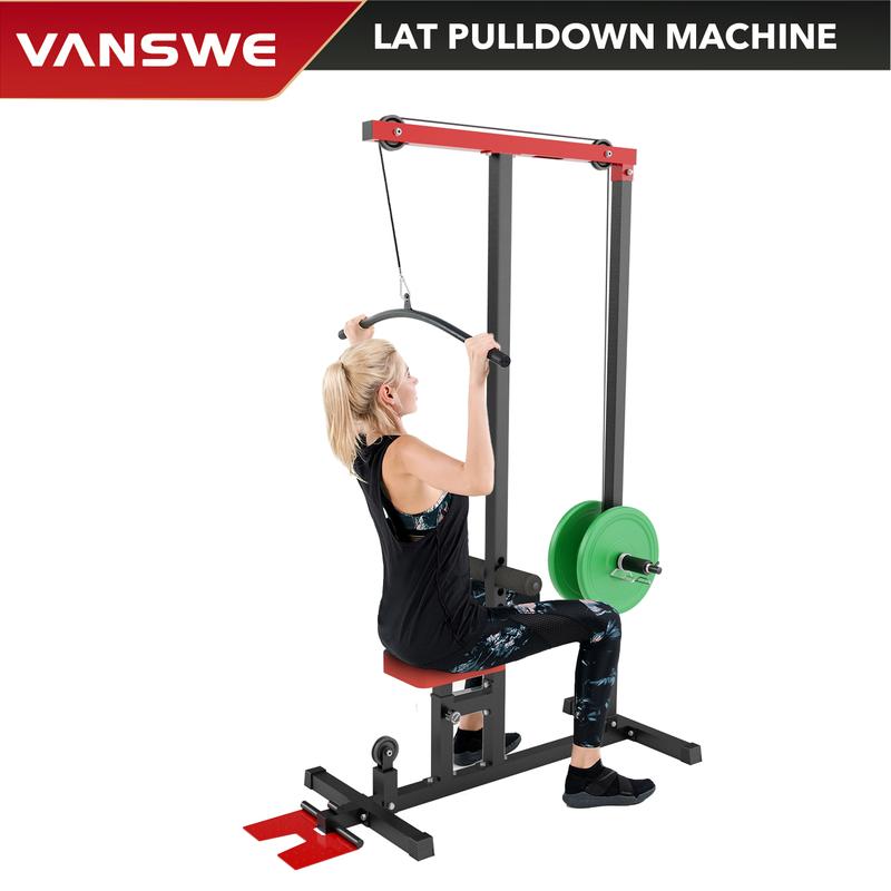 LAT Pulldown Machine Low Row Cable Pull Down Machine with Removable Steel Flip-up Foot Plate