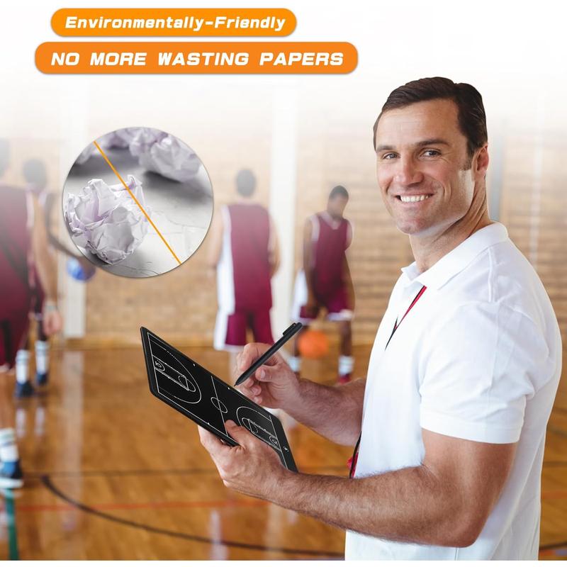 16 Inch Electronic LCD Basketball Coaching Board,Digital Strategy Marker Board with Pen for Basketball Game,Training,Teaching ZEMBSOYA