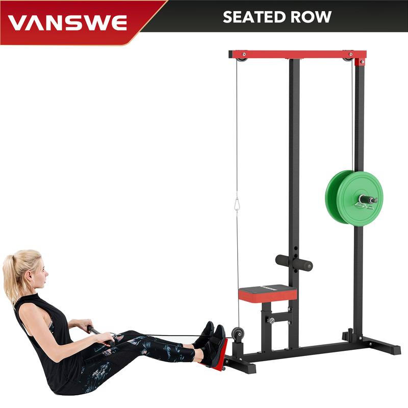 LAT Pulldown Machine Low Row Cable Pull Down Machine with Removable Steel Flip-up Foot Plate