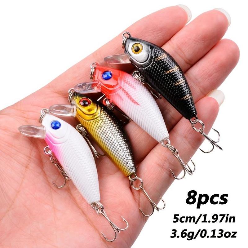 Fall Mixed Mini Fishing Lure Set, 58pcs set Mini Fishing Lures with Hook, Fishing Stuff, Fishing Accessories for Outdoor Fishing, Outdoor Recreation Equipment, Fishing Supplies, Fishing Gifts for Men, Christmas, Christmas Gift