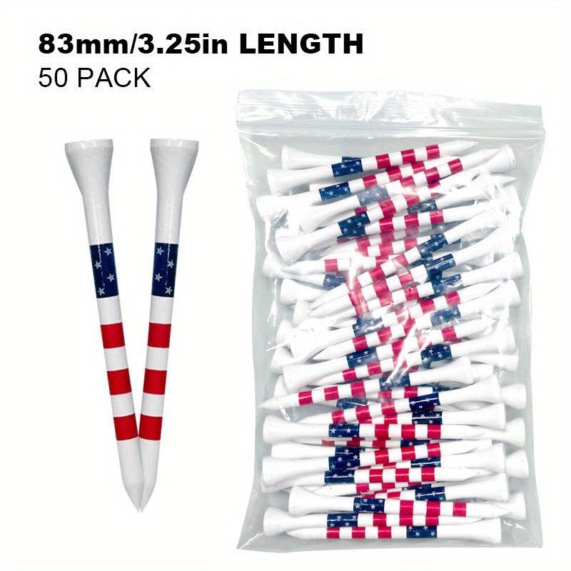 American Flag Style Pattern Golf Tee, Summer Gifts, 50pcs set Portable Simple Durable Golf Tee, Ball Sports Equipment for Indoor Outdoor Use, Golf Accessories, Christmas Gift