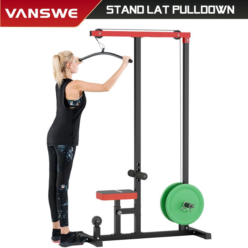 LAT Pulldown Machine Low Row Cable Pull Down Machine with Removable Steel Flip-up Foot Plate