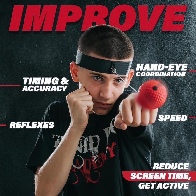 Boxing Reflex Ball with Punch Counter App - Improve Hand-Eye Coordination & Reaction Speed, Essential Boxing Equipment for Training, Adjustable Gear for Kids and Adults (Advanced)