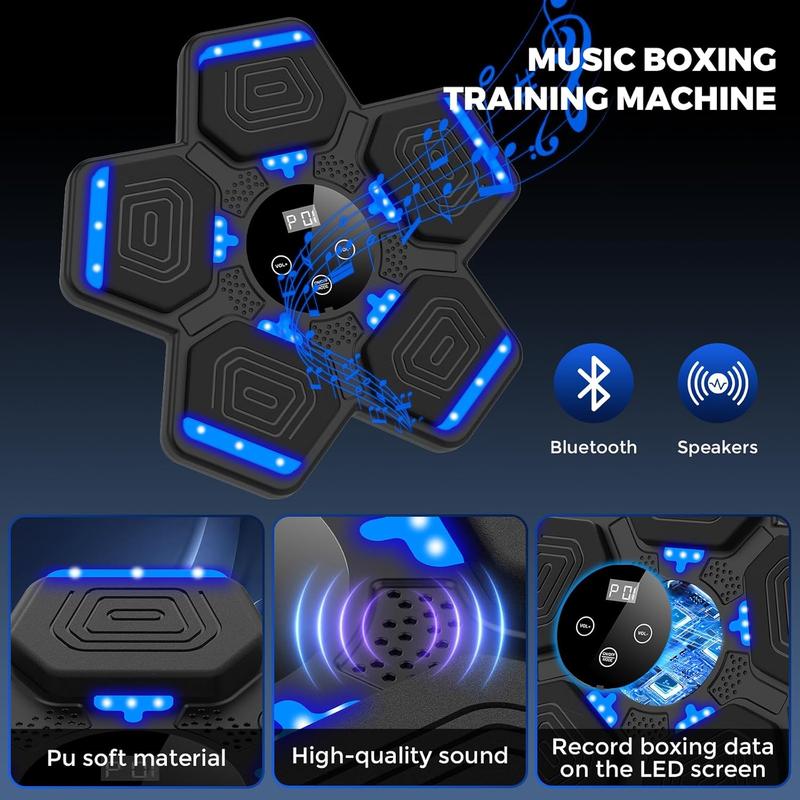 Music Boxing Machine with Boxing Gloves, Wall Mounted Boxing Machine with LED, Music Boxing Target Bt Workout Punching Equipment for All Age(Upgrade)