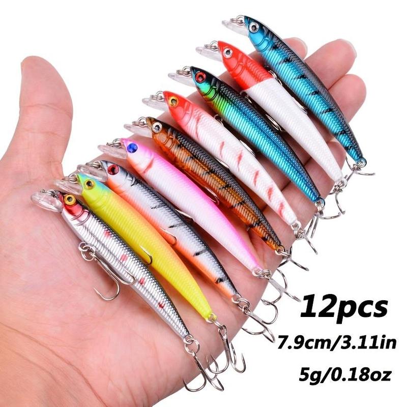 Fall Mixed Mini Fishing Lure Set, 58pcs set Mini Fishing Lures with Hook, Fishing Stuff, Fishing Accessories for Outdoor Fishing, Outdoor Recreation Equipment, Fishing Supplies, Fishing Gifts for Men, Christmas, Christmas Gift