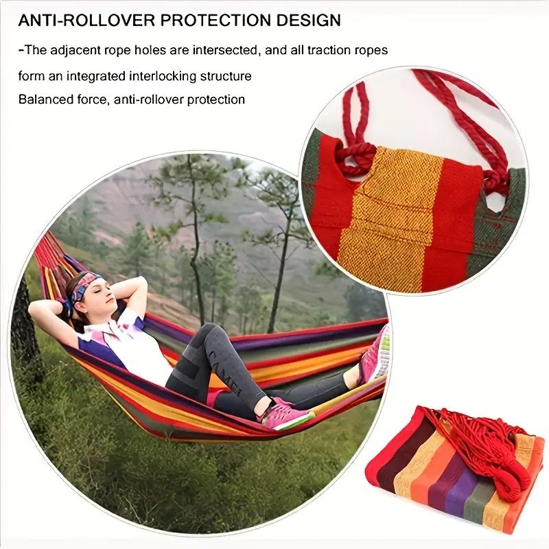 Garden Cotton Hammock Comfortable Fabric Hammock with Tree Straps for Hanging Sturdy Hammock Up to 660lbs Portable Hammock with Travel Bag for Camping Outdoor Indoor Patio Backyard